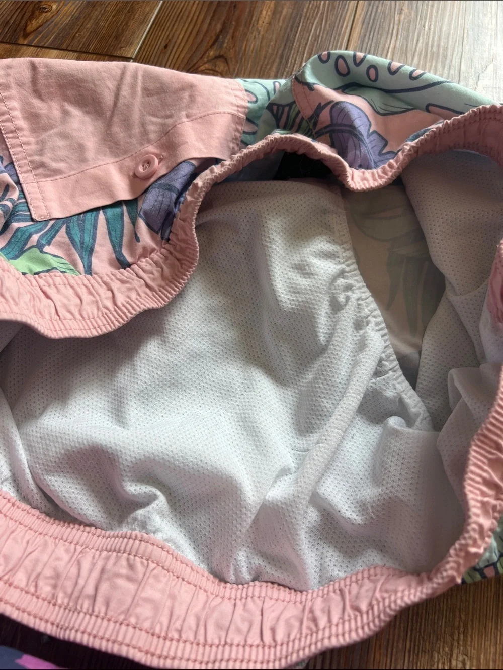 Original Use Pink and White Mesh Lined Shorts